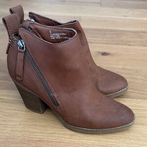 DV by Dolce Vita Brown Ankle Booties with Zipper